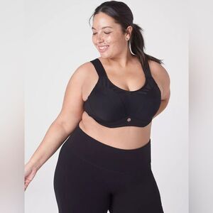 LIVI Active Plus Size Black Max Support Wicking Underwire Sports Bra SZ 40D